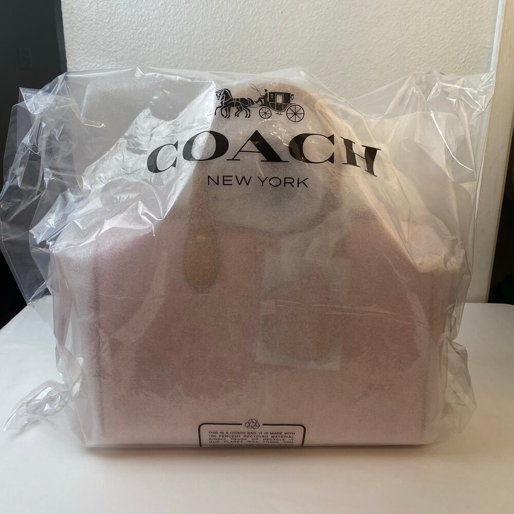Coach CEA19 Large Rowan Satchel Powder Pink Signature Collection - NWT - Picture 4 of 11